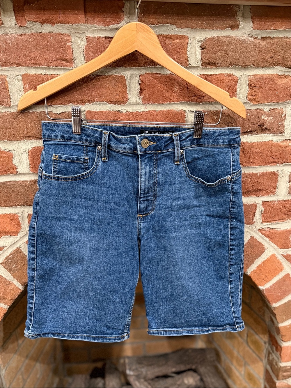 Riders by Lee Women's Dark Blue Denim Bermuda Shorts